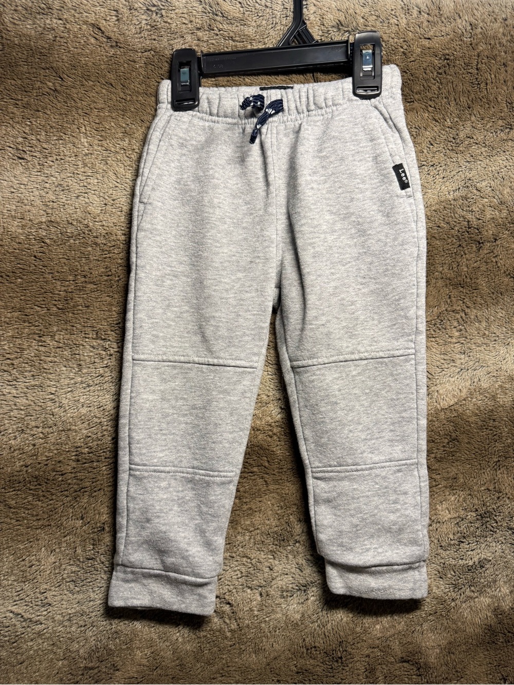 Lee Kids Heather Gray Fleece Joggers with Drawstring